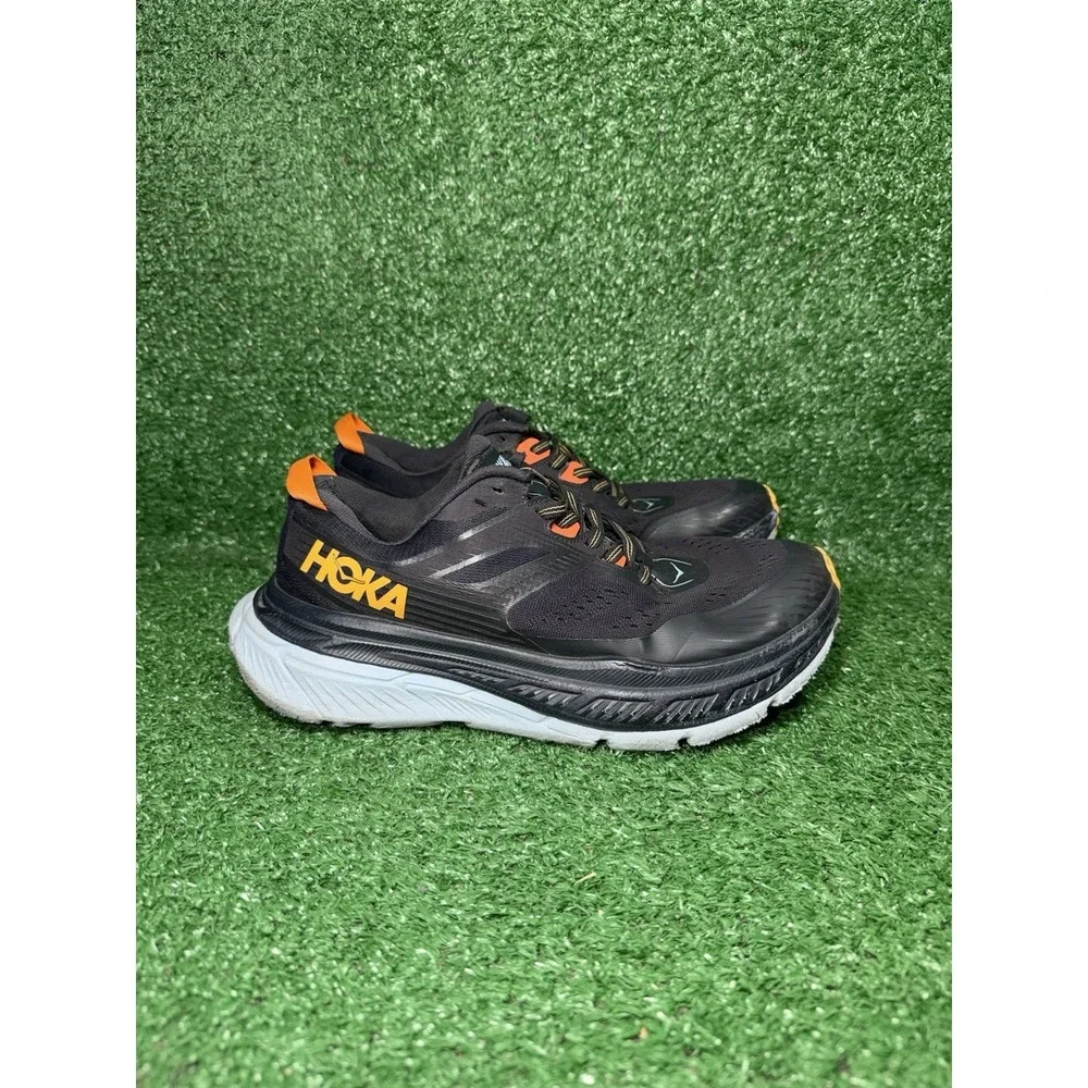 Hoka One One Stinson ATR 6 Mens Size 8.5 Black Blue Running Shoes Trail Sneakers